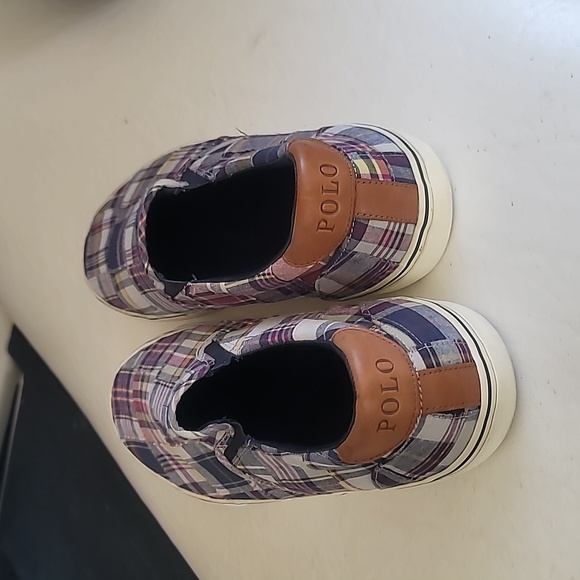 Polo Ralph Lauren Mens Thompson Slip-On Plaid Patchwork Loafer Shoe Sz 13 Madras - Picture 7 of 13